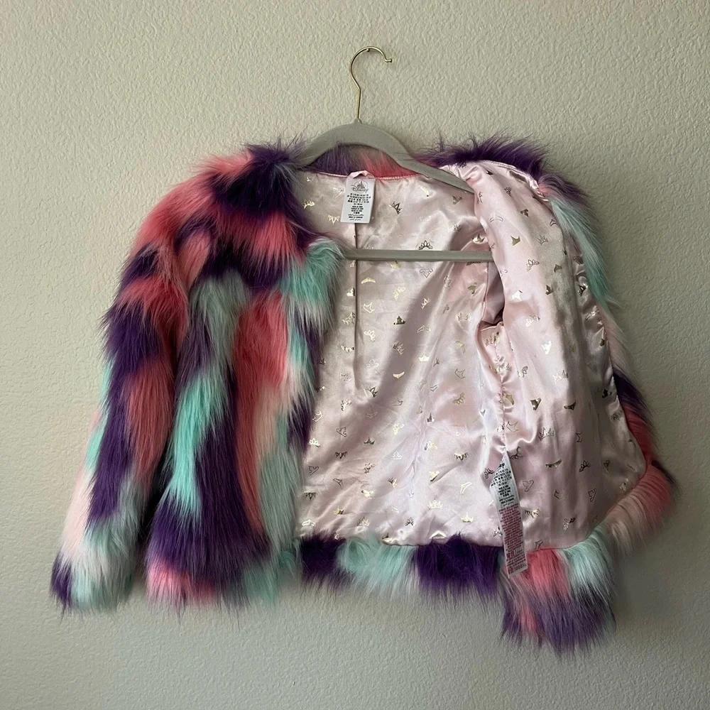 Disney Princess Faux Fur Coat Pink, Purple, Blue Girls Size 7/8